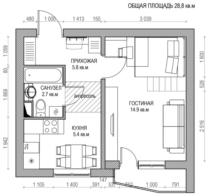 Desain rumah tipe 48