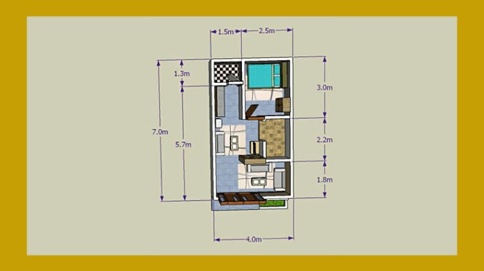 Desain rumah ukuran 7x14