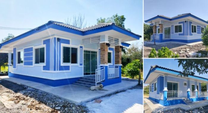 Desain rumah nuansa biru