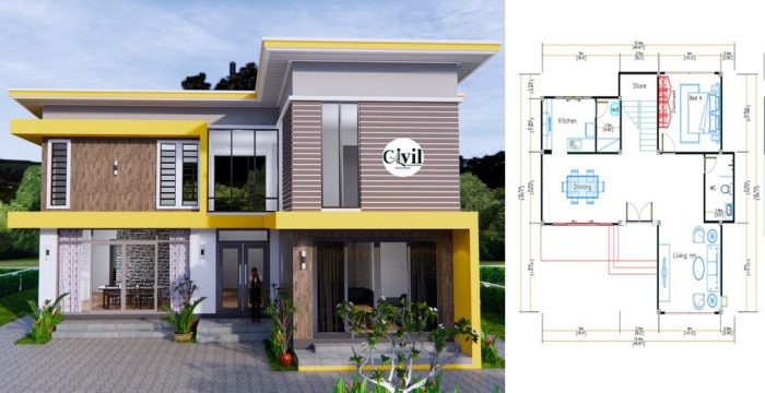 Desain rumah ukuran 4 5x12