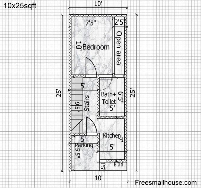 Desain rumah ukuran 10x25