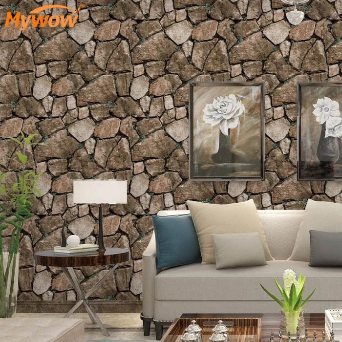 Wallpaper stone realistic brick 3d real look grey rusty natural ebay looking wallpapersafari wallpapers rock old roll world rollout tile